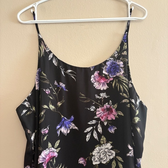 Reitmans Black Floral Print Spaghetti Strap Double Lined Blouse - Size 2X - Picture 13 of 14